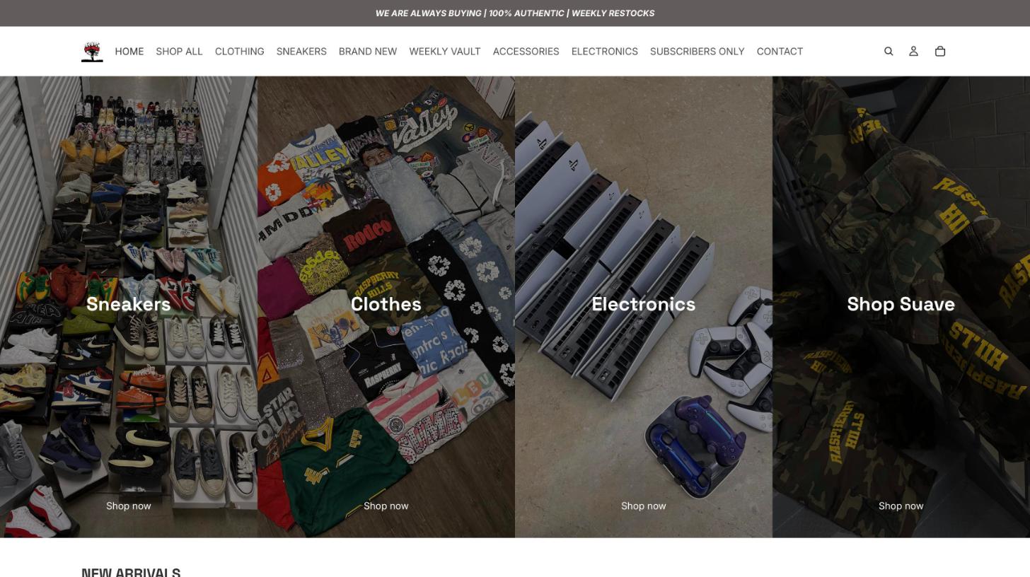 Suave Sneaks homepage